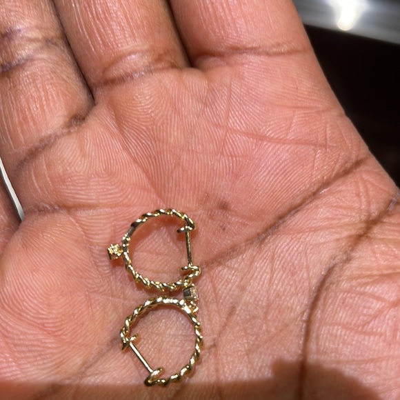 Ring Concierge Chain Diamond Drop Huggies - Picture 9 of 9